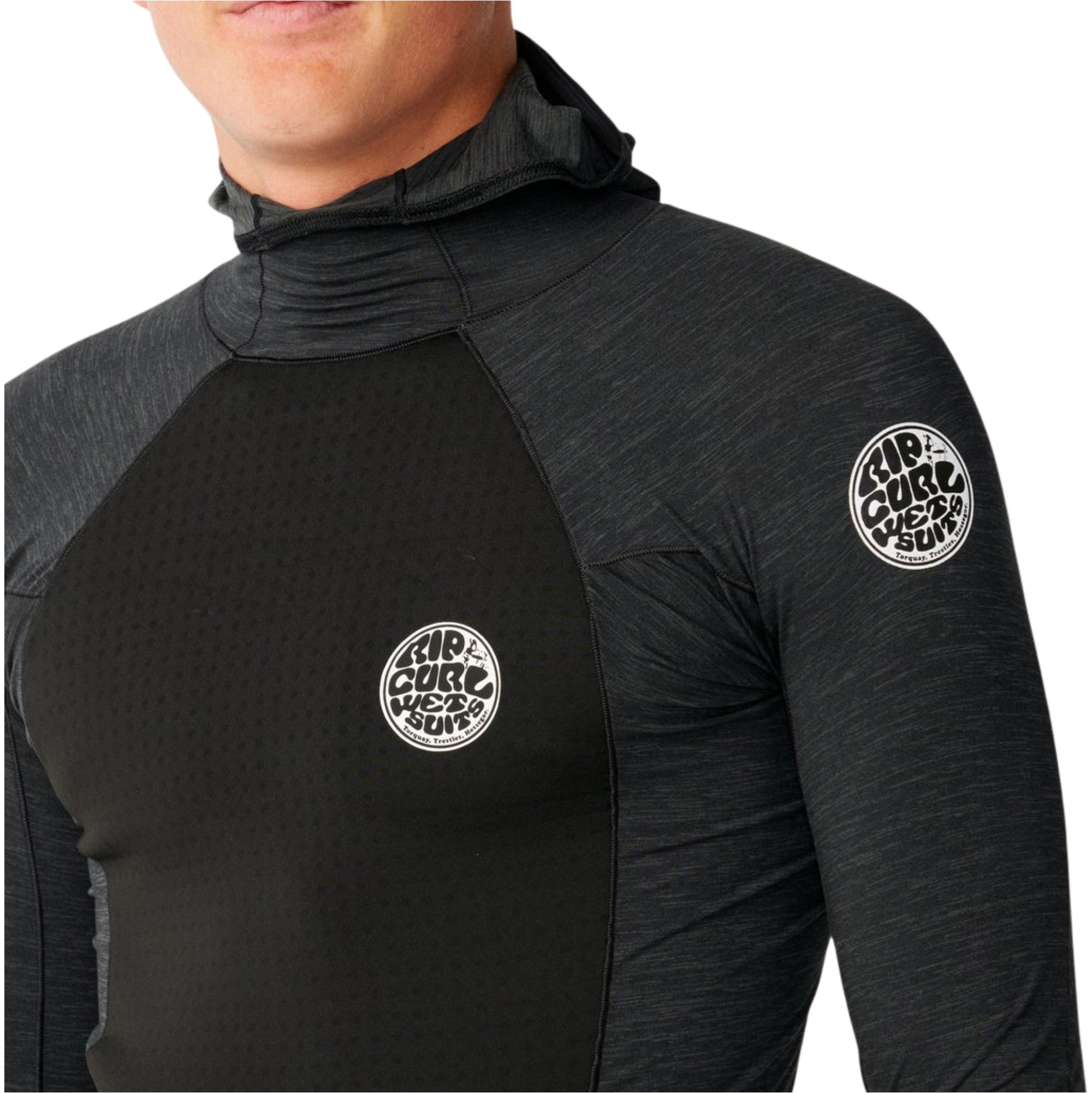 2026 Rip Curl Mens Ultimate Search Long Sleeve Hooded Vest 12IMWJ - Black